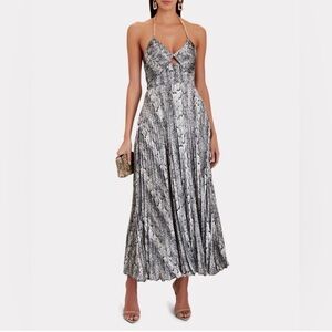 INTERMIX Gray Snake Print Maxi Dress